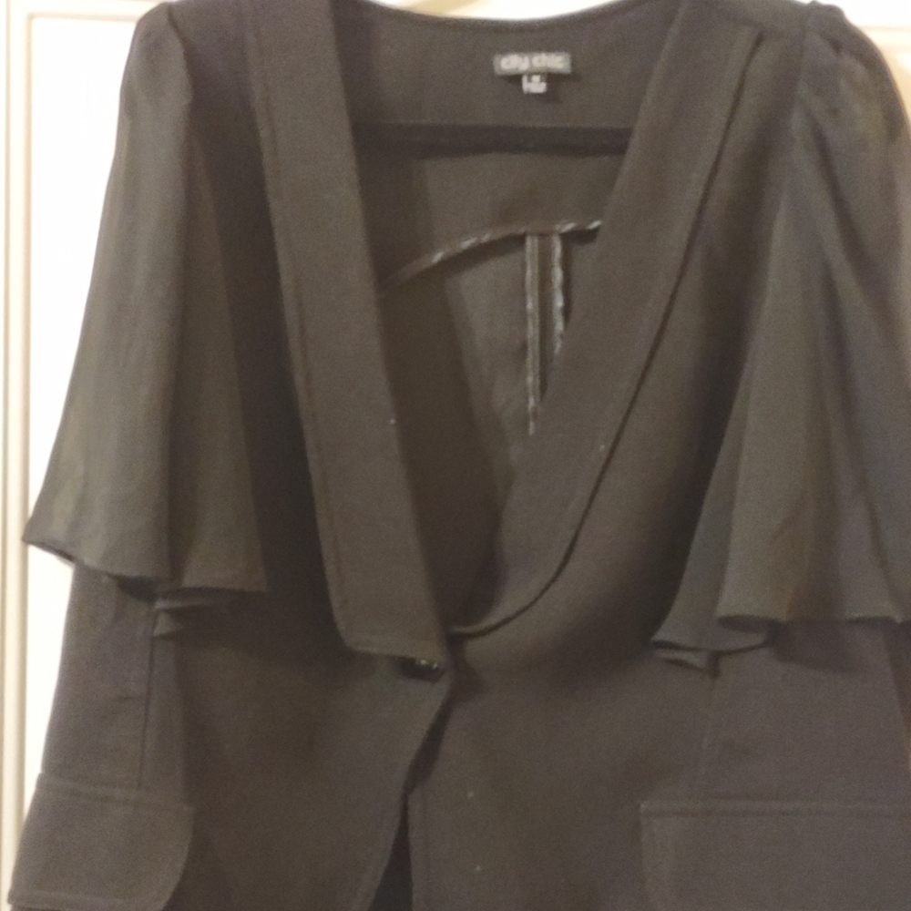 City Chic Black Cape-Style Blazer
